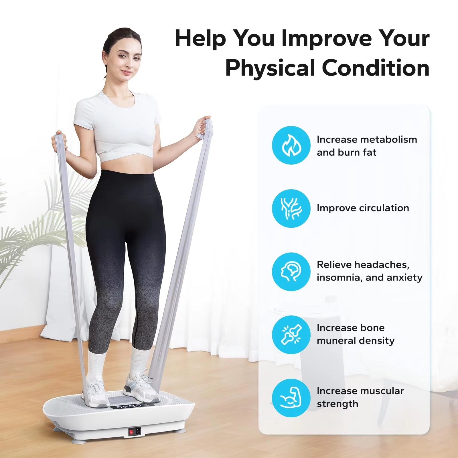 Vibration Plate Exercise Machine Whole Body Workout Power Vibrate Fitness Platform Vibration Plate Weight Loss & Shaping